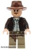 Lego figura Indiana Jones - Dark Brown Jacket, Reddish Brown Fedora, Closed Mouth Lopsided Grin
