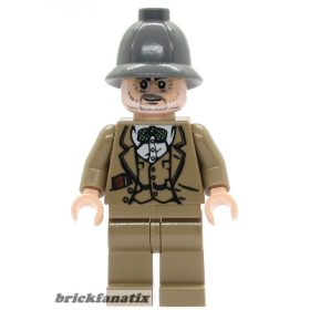   Lego figura Indiana Jones - Last Crusade - Professor Henry Jones Sr. - Dark Bluish Gray Pith Helmet, Diary in Pocket