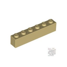 Lego Brick 1X6, Brick yellow / Beige