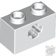 Lego Brick 1x2 With Cross Hole, White