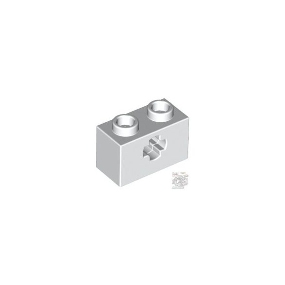 Lego Brick 1x2 With Cross Hole, White