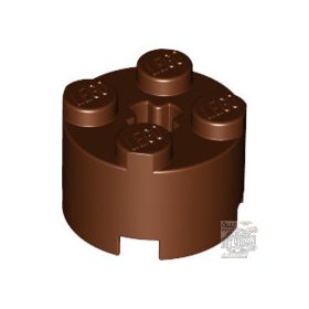 Lego Brick Ø16 W. Cross, Reddish brown