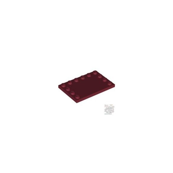 Lego Plate 4X6 W. 12 Knobs, Dark red
