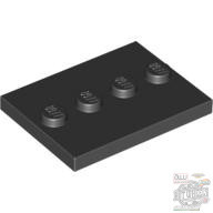 Lego Plate 3X4 With 4 Knobs, Black