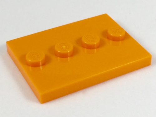 Lego Plate Plate 3X4 With 4 Knobs, Bright orange