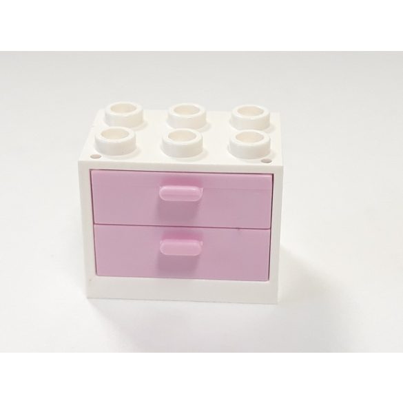 Lego Box / Cupboard 2X3X2, White-Rose