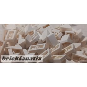   Lego parts pack Slope 45 2 x 1 with 2/3 Cutout, White ( 50pcs )
