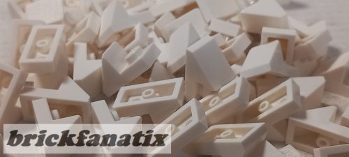 Lego parts pack Slope 45 2 x 1 with 2/3 Cutout, White ( 50pcs )