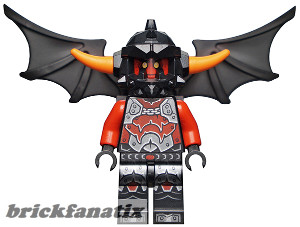  Lego Minifig Nexo Knights - Ash Attacker - Orange Horns, Wings