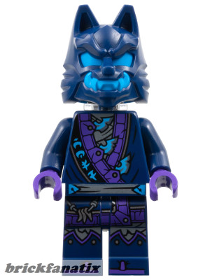 Lego figura Ninjago - Wolf Mask Claw Warrior - Dark Blue and Dark Azure Mask, Neck Bracke