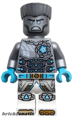 Lego figura Ninjago - Zane - Dragons Rising, Flat Silver Torso, Angry