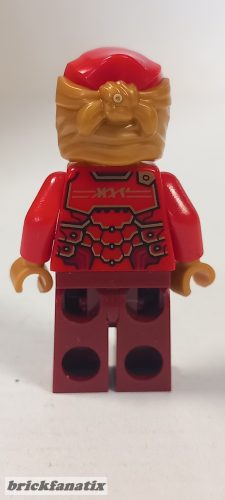 Lego Minifigure Ninjago - Dragons Rising Season 2 - Kai - Dragons Rising, Tunic with Large Armor Plates, Dark Red and Red Head Wrap
