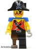 Lego figura Pirates I - Pirate Shirt with Knife, Black Leg with Peg Leg, Black Pirate Hat with Skull, Blue Epaulettes