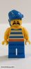 Lego minifig Pirates - Pirate Red / White Stripes Shirt, Blue Legs, Blue Bandana