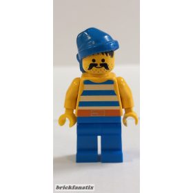   Lego figura Pirates - Pirate Red / White Stripes Shirt, Blue Legs, Blue Bandana