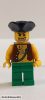 Lego minifig Pirates - Pirate Vest and Anchor Tattoo, Green Legs, Tricorne Hat