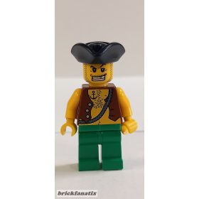   Lego figura Pirates - Pirate Vest and Anchor Tattoo, Green Legs, Tricorne Hat