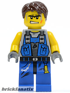 Lego Minifig Power Miners - Power Miner - Orange Scar, Hair