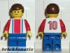 Lego figura Soccer - Soccer Player - Red, White, and Blue Team with Number 10 on Back