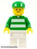 Lego figura Soccer Fan Green and White Team, Green Cap