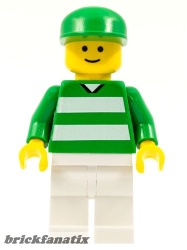 Lego figura Soccer Fan Green and White Team, Green Cap