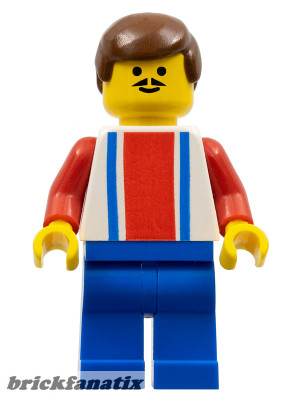 Lego Minifigure Soccer - Soccer Player - Red, White, and Blue Team with Number 4 on Back