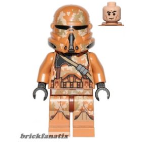   Lego figura Star Wars - Clone Airborne Trooper (Phase 2) - Geonosis Camouflage, Smirk
