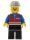 Lego figura Train - Red Vest and Zipper - Black Legs, White Construction Helmet
