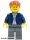 Lego figura City - Airport - Dark Blue Jacket, Light Blue Shirt, Dark Bluish Gray Legs, Dark Orange Male Hair