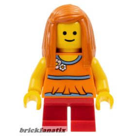   Lego figura Town - Businessman Pinstripe Jacket and Gold Tie, Dark Tan Legs, Tan Tousled and Layered Hair