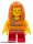  Lego Minifig Town - Child, Girl, Orange Torso Halter Top with Medium Blue Trim and Flowers Pattern, Short Legs