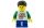 Lego Minifigure Town - Boy - Classic Space Minifigure Floating Pattern, Blue Short Legs, Black Tousled Hair