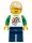 Lego figura Town - Boy - Classic Space Minifigure Floating Pattern, Dark Blue Legs, Tan Tousled Hair