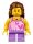 Lego figura Town - Girl - Bright Pink Top with Butterflies and Flowers, Medium Lavender Short Legs, Reddish Brown Female Hair Mid-Length