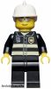 Lego figura City - Fire - Reflective Stripes, Black Legs, White Fire Helmet, Silver Sunglasses