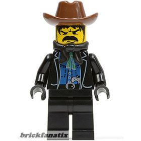 Lego figura Western - Cowboys - Bandit 1 (Black Bart)