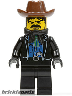 Lego figura Western - Cowboys - Bandit 1 (Black Bart)
