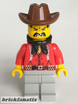 Lego figura Western - Cowboys - Bandit 2 (Flatfoot Thompson / Flatfoot Thomsen / Prairie Pete)