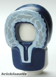 Lego figura Headgear Hood Fur-lined with White and Gray Fur Pattern, Dark blue